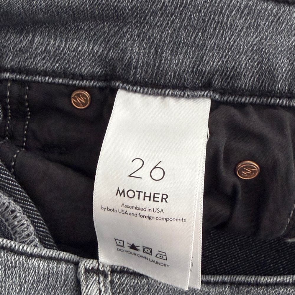 Mother The Pixie Dazzler Dark Gray Ankle Frey Jeans - Picture 9 of 11